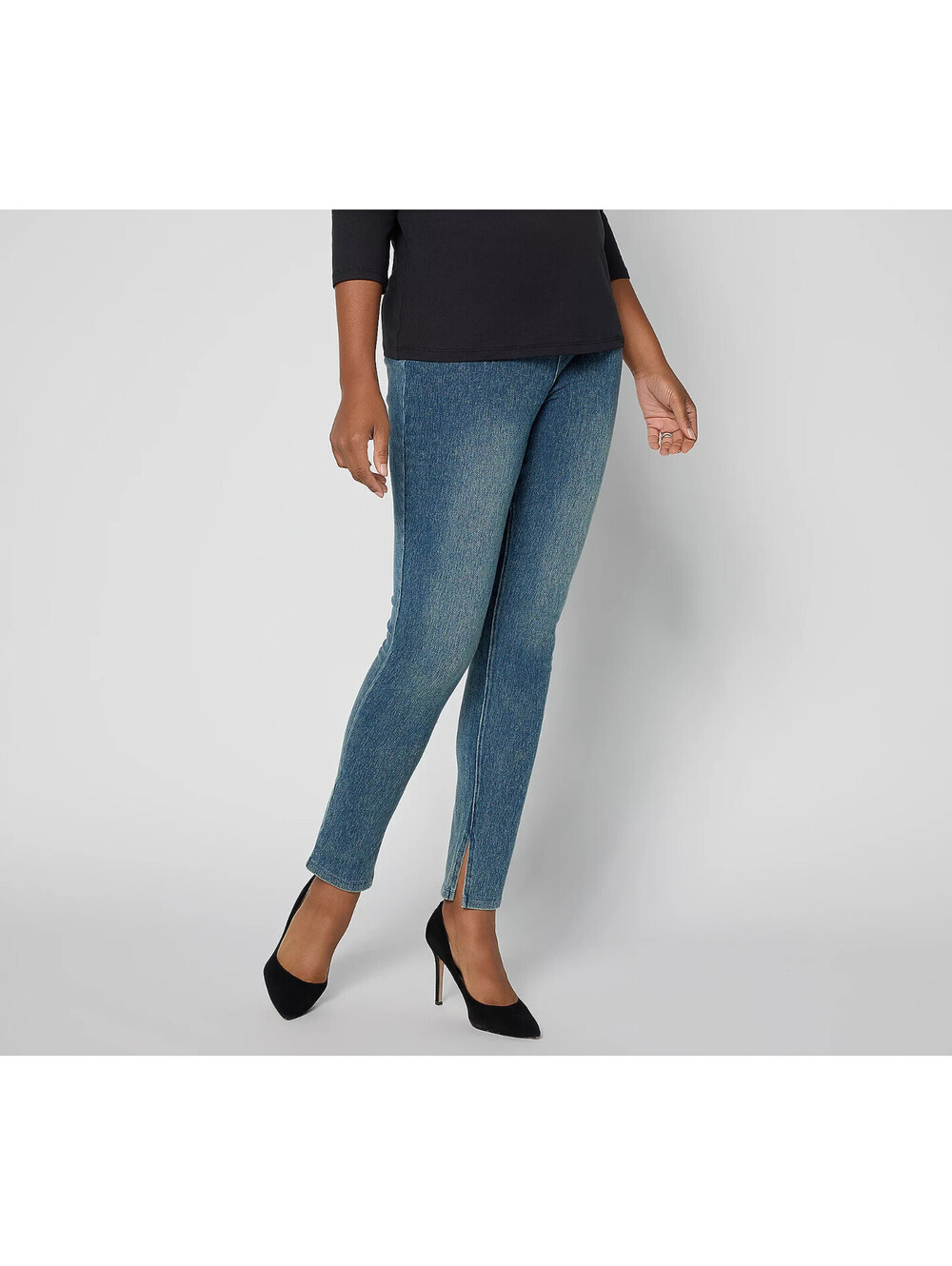 Women with Control Petite Prime Stretch Denim Ankle Jeans Size PM
